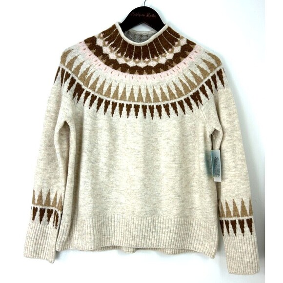 Cece Womens Glamour Melody Antique Beige Mock Neck Sweater Small New With Tag R2 - Picture 3 of 13